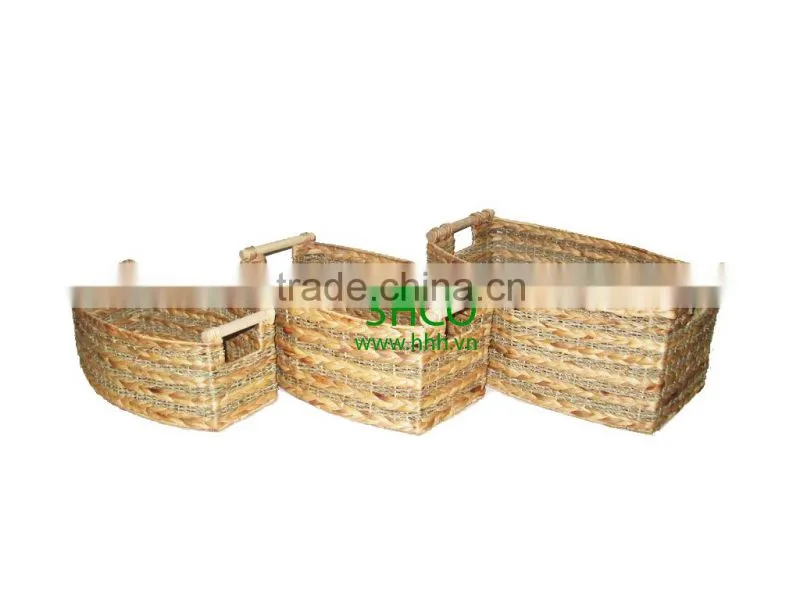 2015 New Product Water Hyacinth Hamper for Home Decoration and Furniture