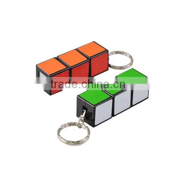Magic cube led flashlight keychain