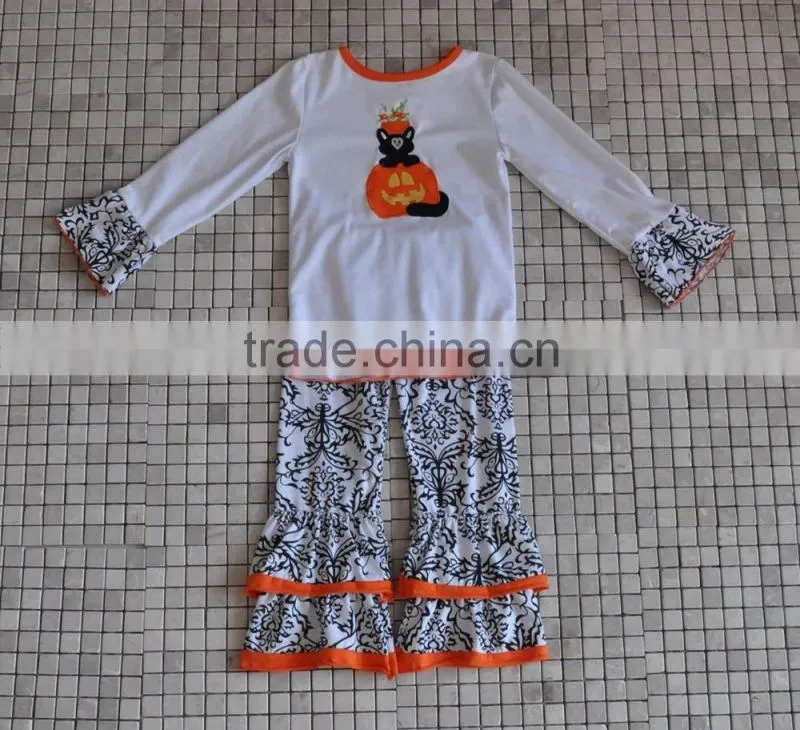 traditional holiday wholesale boutique turkey embroidery baby girl thanksgiving outfits