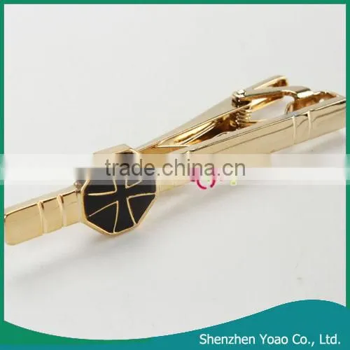 Fashion Cufflink And Tie Pin Set Golden Enamel 2