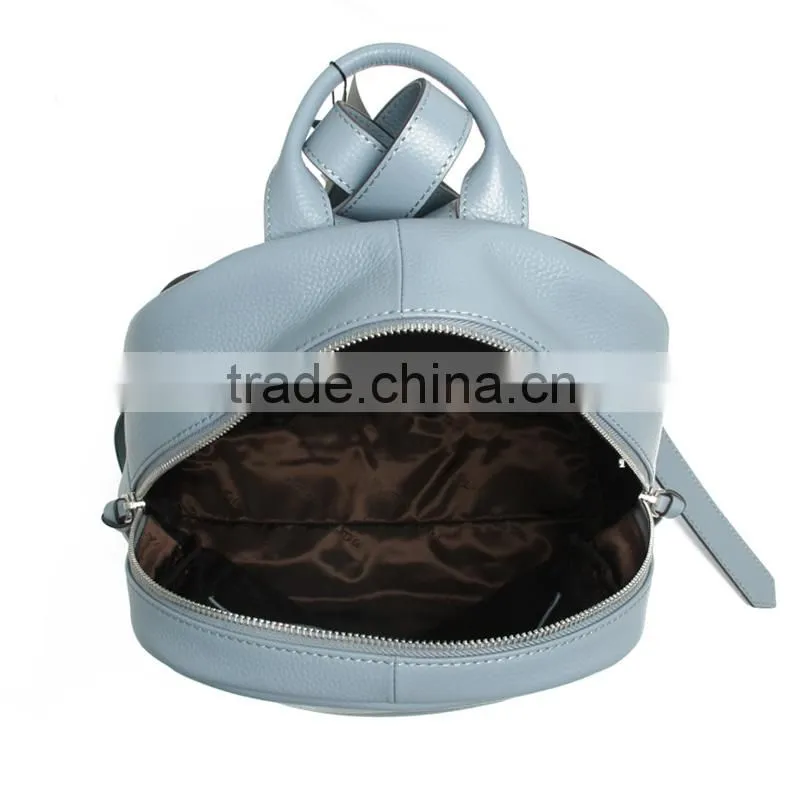 CSS1500-001 ladies simple pebbled cow leather 100 % genuine leather backpack