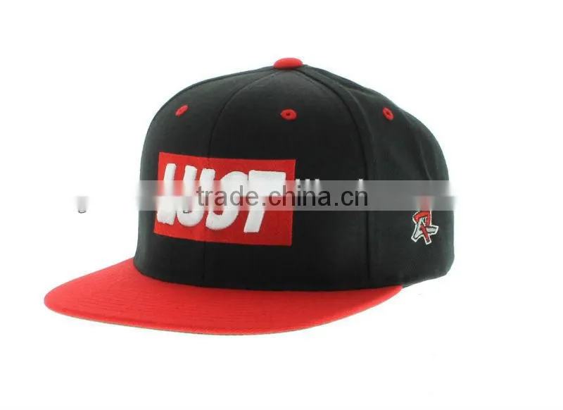 Custom 3d embroidery design flat brim snapback hat