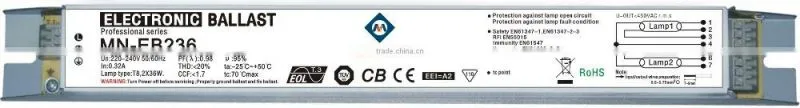 high quality TUV SAA EMC CB certificate fluorescent lamp ballast 15w t8 ballast