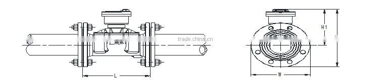 Flanged ultrasonic water meter