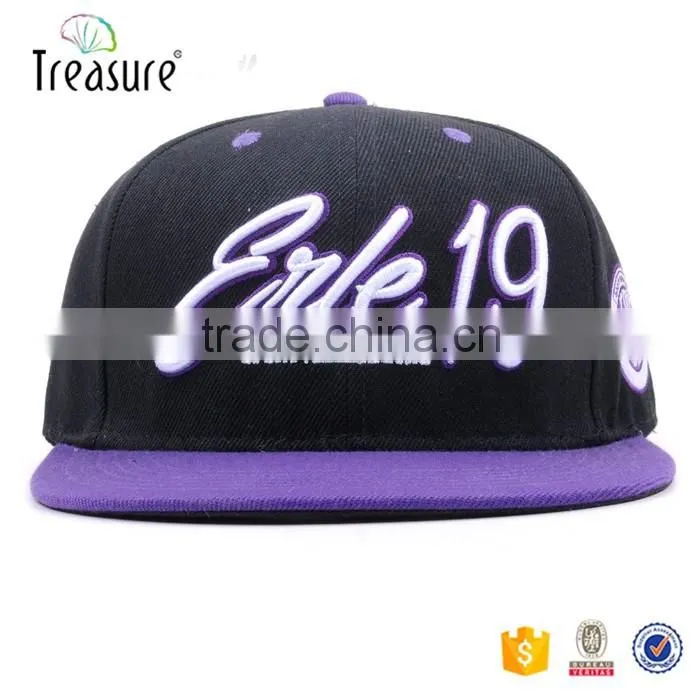 Custom hat supplier felt embroidery logo design camo flat brim snap back closure hip hop cap