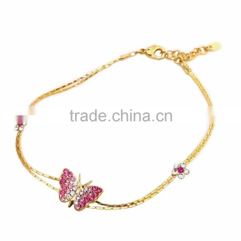 hot sale 18k rose gold bangle with drop down charm ball