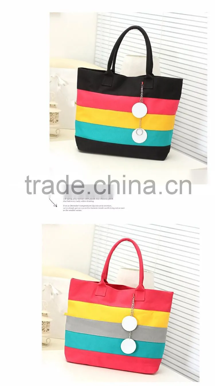 2016 fashion canvas beach bag