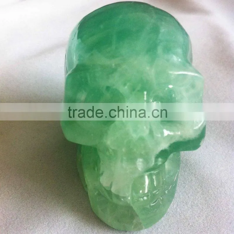 Natural Semi-precious Gemstone Green Fluorite Skull
