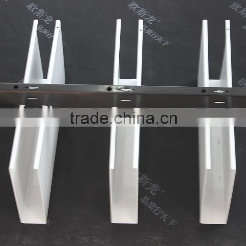 ISO Certificated U Aluminum Commercial Metal Frame Suspended Baffle Ceiling