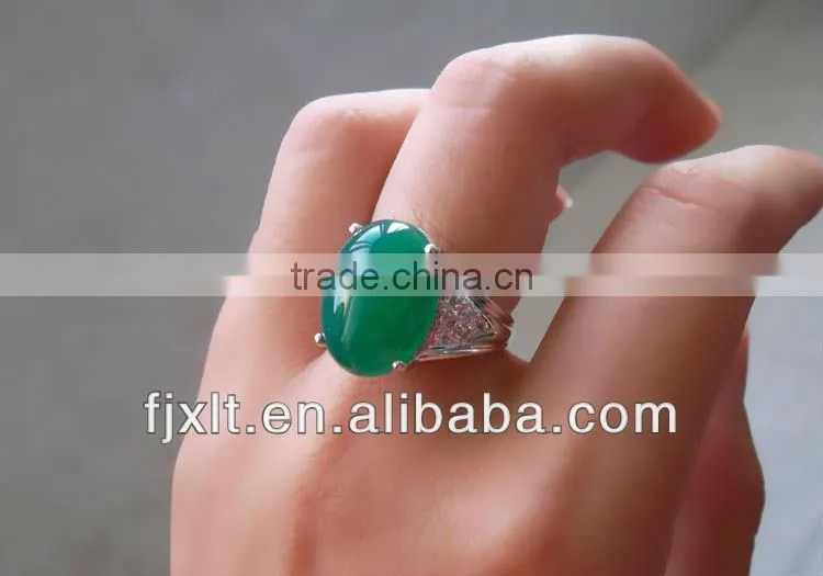 Hot Sale Custom Design 925 Sterling Silver Chalcedony Finger Ring