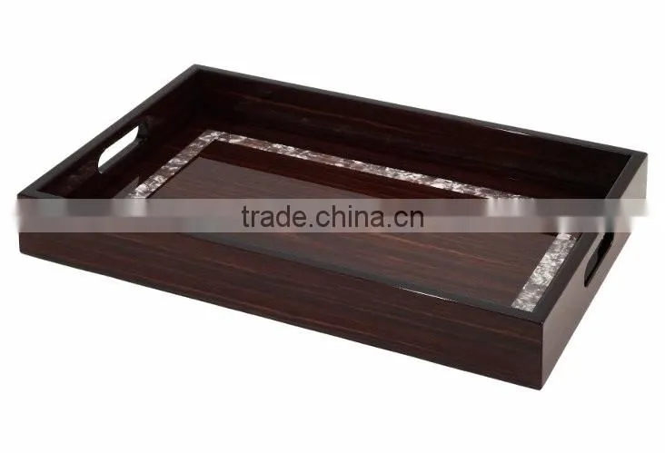 High quality best selling square wood tray table with mother of pearl from vietnam