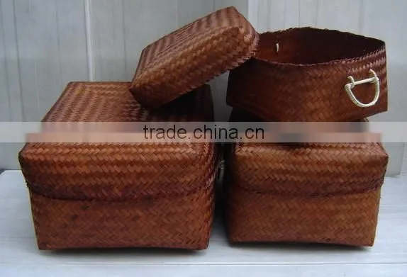 Vietnam handicraft bamboo box basket, storage and decoration basket for home,