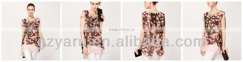 Mulberry silk flower fashion loose two single blouse