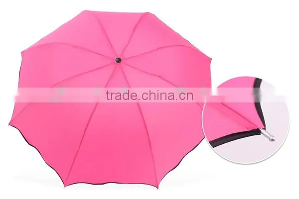 Ladies Fashion Umbrella, 3 Folding Umbrella for Rain and Sun