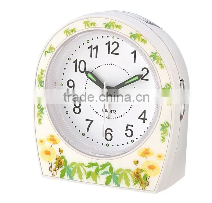 Silk printing Analog Quartz Office use Alarm Clock
