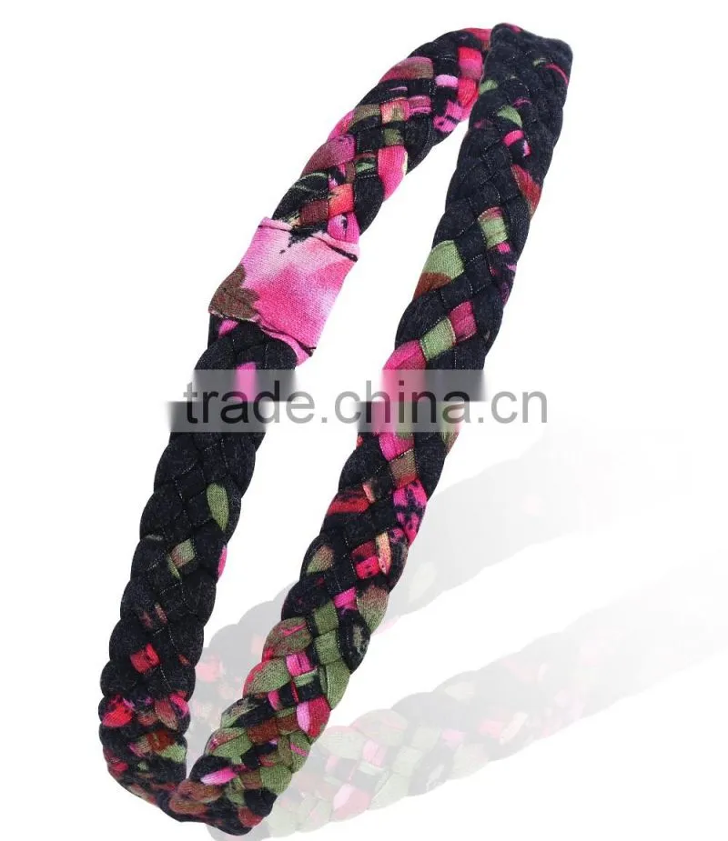 Womens Fashion Chain Jewelry Hollow Rose Flower Elastic Hair Band Headband