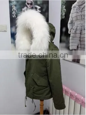 Hot selling fake fur parka jacket in China