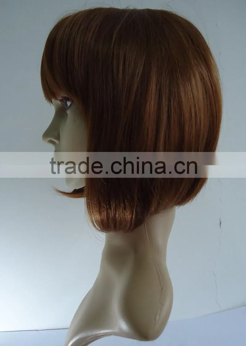 Female Short straight Bob Wig Red Color Heat Resistant Fiber Realistic Wig African American Wig For Black Women
