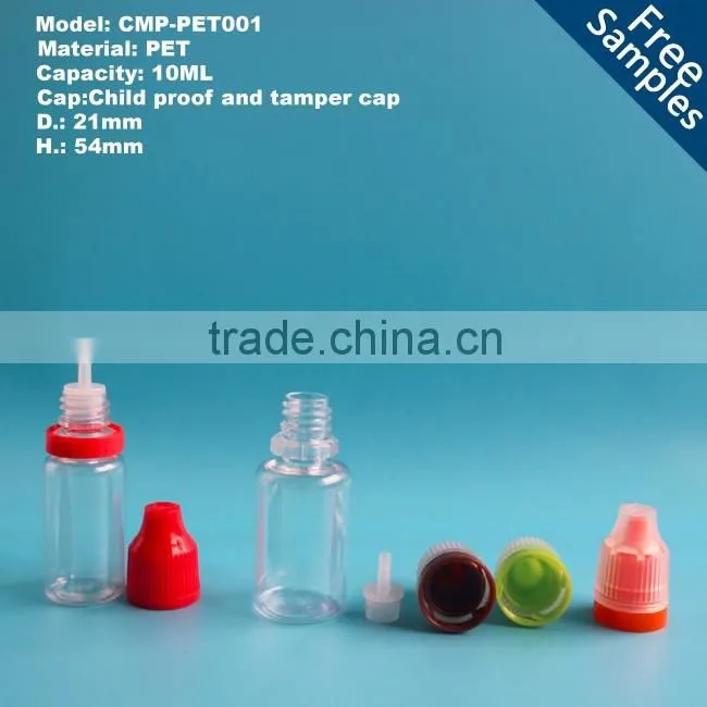 10ml PET empty e cig liquids plastic smoke oil dropper bottle