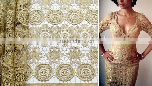 2014 Newest hot selling french lace wedding dress fabric with beads