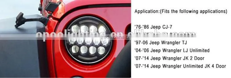 Top New 7" Round Jeep Headlight, 78W Hi/Low Jeep Headlight with H4 H13 Converter
