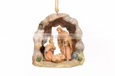 Polyresin Nativity Figures Stone Scene Ornament