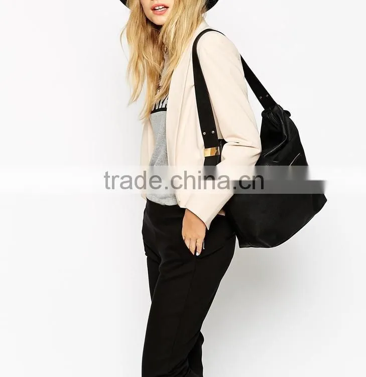lady fashion handbag Zip Front Slouch Shoulder Bag
