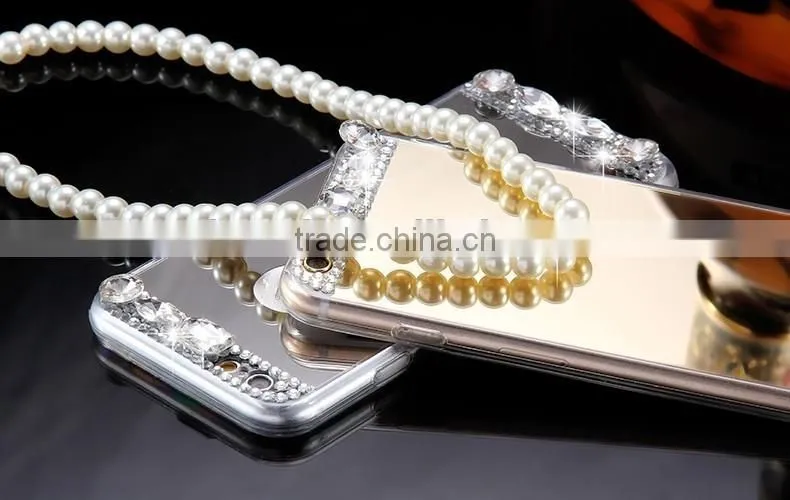Mirror case for iphoen 6 6 plus 5s Luxury Gold Bling Diamond Soft TPU Case Ultra Slim Phone Back Cover
