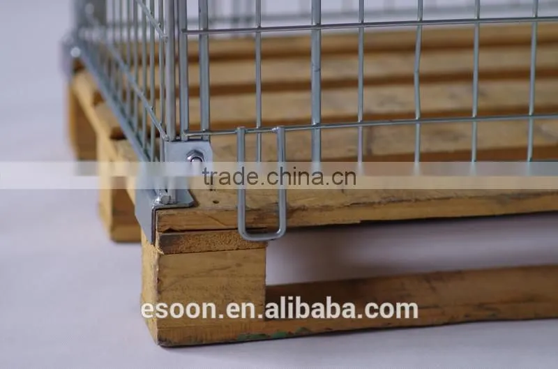 Wooden base container logisitc moving mesh cage with top covers