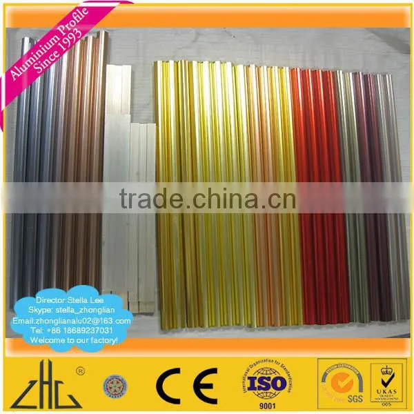 Wow!! custom anodized matt gunmetal color aluminium extrusion with logo/different color paint aluminium profile cladding coating