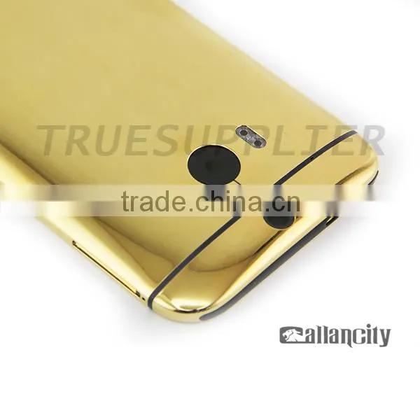 LUXURY For HTC ONE M8 back cover housing Shiny Full housing 24k Gold Plated