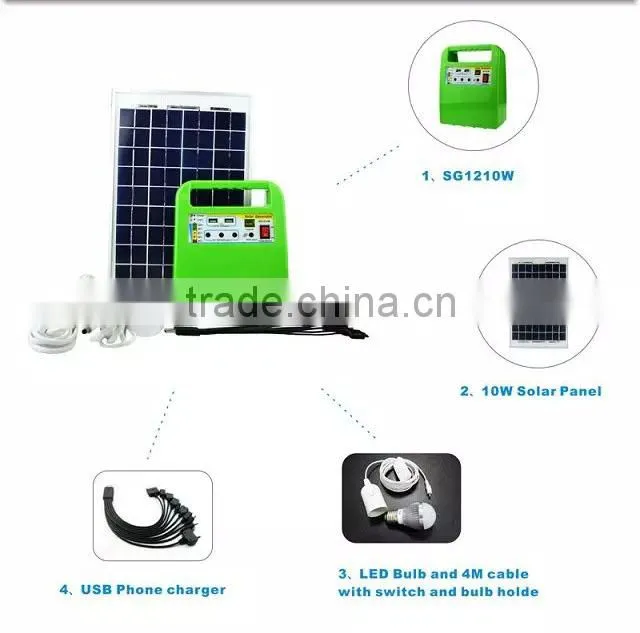 Portable 10w solar power generator small solar power system for home use