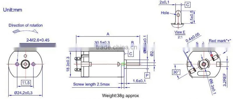 Trunk Lock Actuator Motor FK-280A, 12V dc motor
