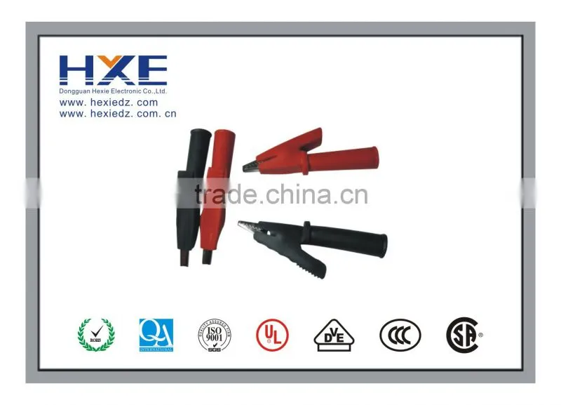 Red Black Alligator Clip to B Type Banana Plug Silicone Lead Test Cable High voltage