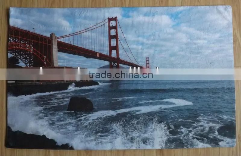 city scenery photo print bath mat