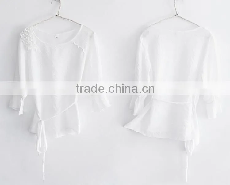 Chinese wind restoring ancient ways is pure color shirt