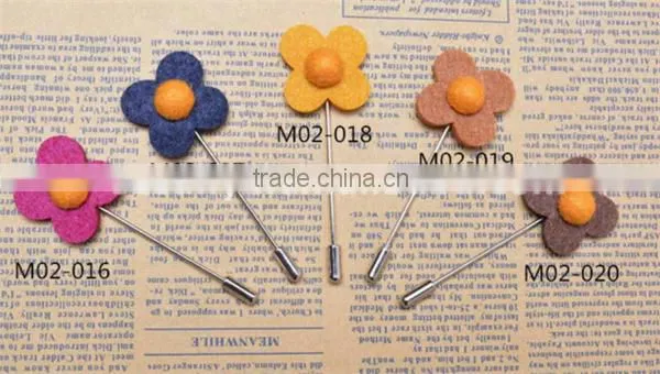 perno ramo de la solapa de la flor de la tela de los mens del broche LAP021