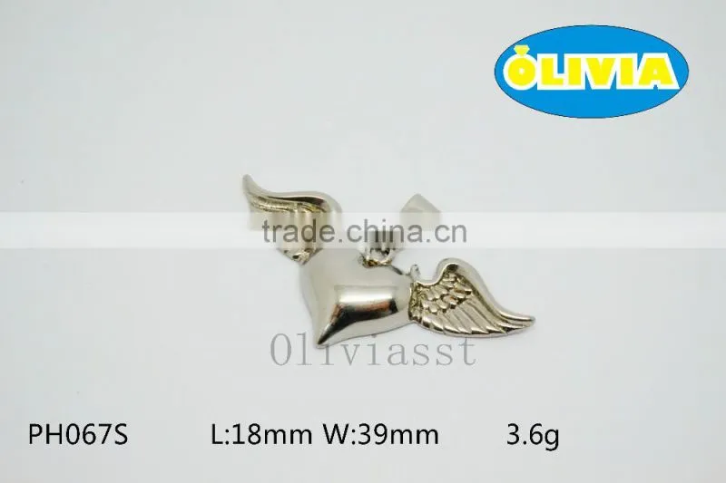 Olivia 2016 New Modern Fashion Jewelry 316 Stainless steel Cast Love Heart With Wing Pendant