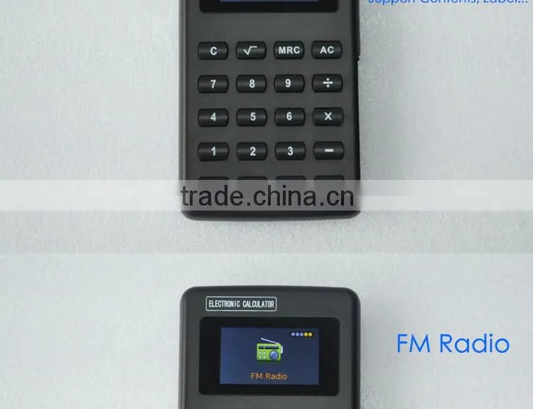 Magic Calculator with MP4 function has eBook, Photo, Music, Video, Recorder, FM Radio, Emergency Button to back to Calculator