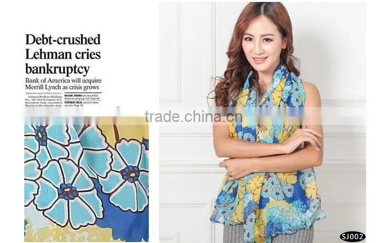 butterfly printed scarf/chiffon cheap scarf/mix design fashion scarf