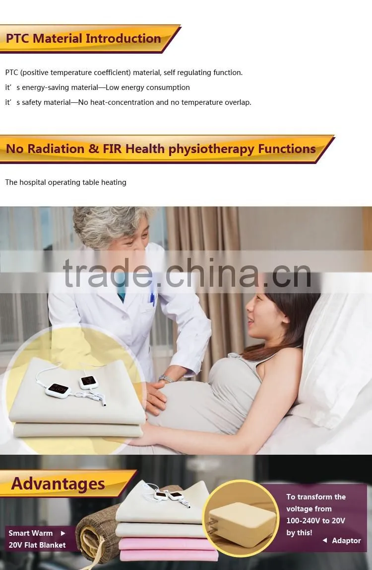 China Supplier High Quality Polyester Electric Heating blanket with CE SGS