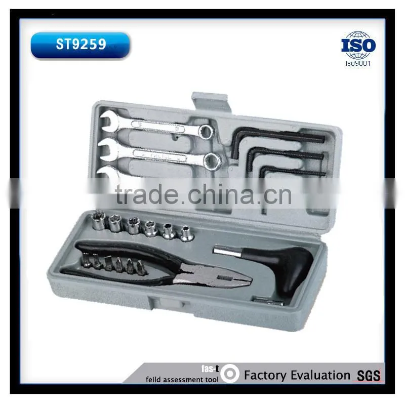 23pcs tool set with combiantion ,hex key ,sockets,and plier
