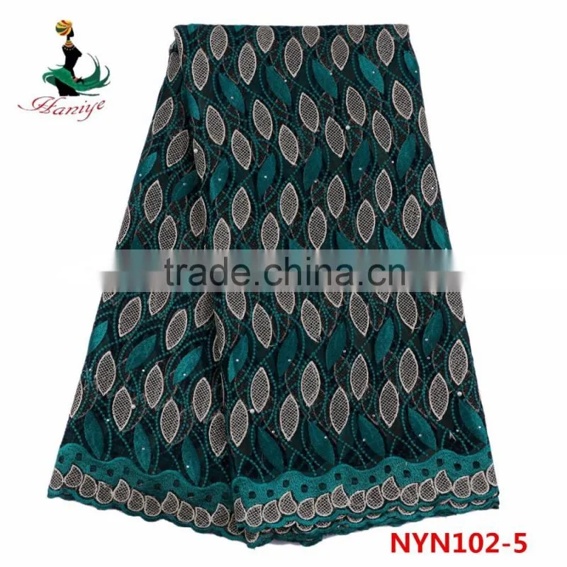 2016 Haniye wholesale French net lace fabric/Nigeria lace fabric for lady garment/NYN102