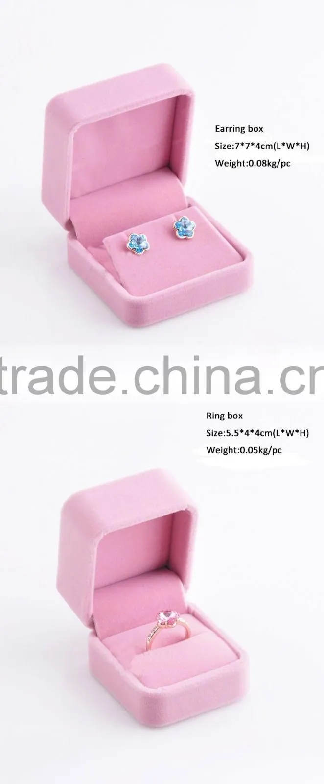 Custom Design for the velvet jewelry ring,bracelet,necklace box