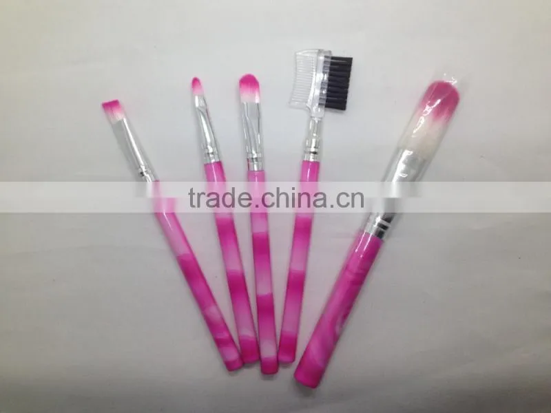 5pcs For Girls comestic Pink rhinestone makeup brush set