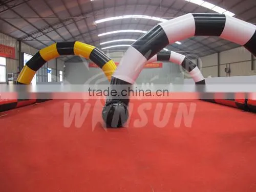 Funny commercial Outdoor custom logo inflatable race track for sale