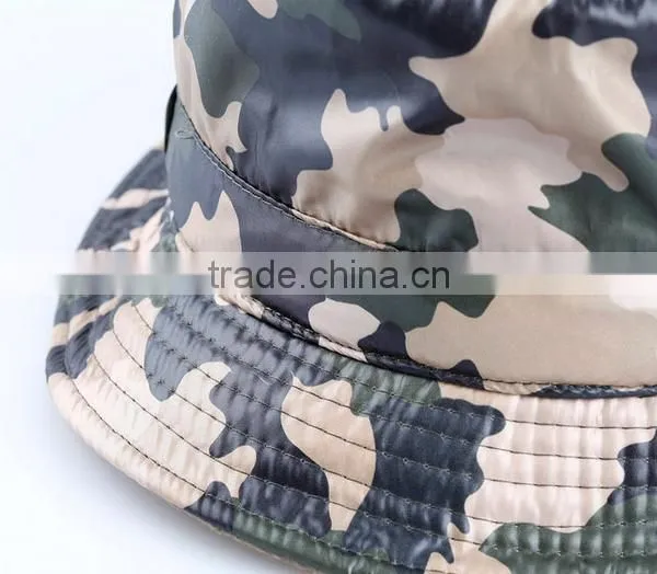 funny outdoor camo bucket hat for sale 100% polyester waterproof custom camouflage bucket hats