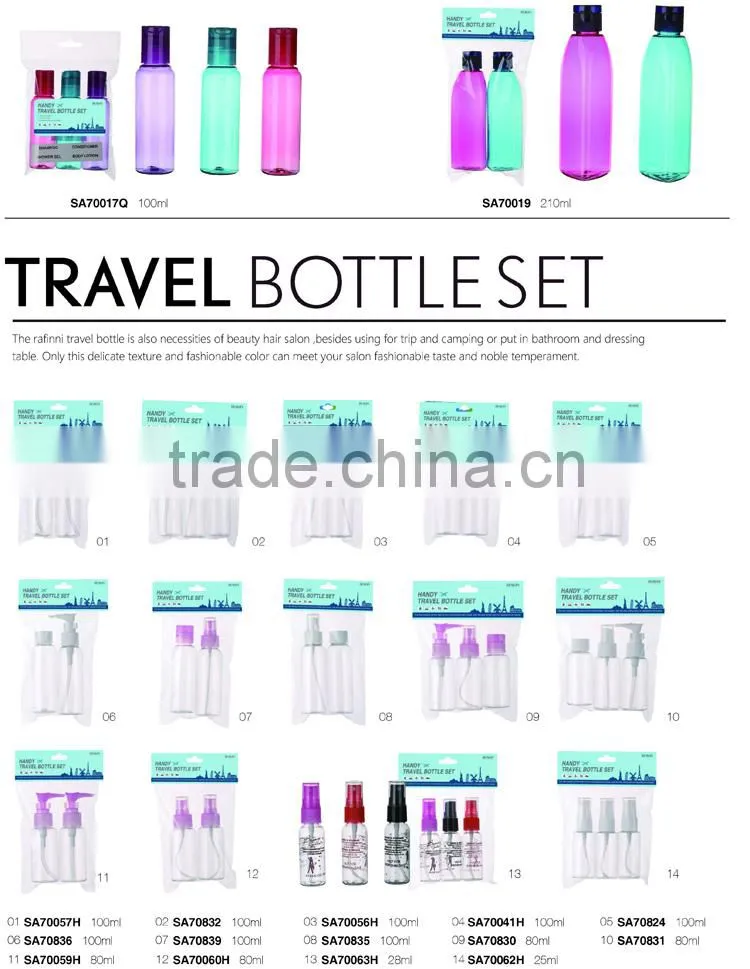 Top sells best assortment Travel PET bottle set