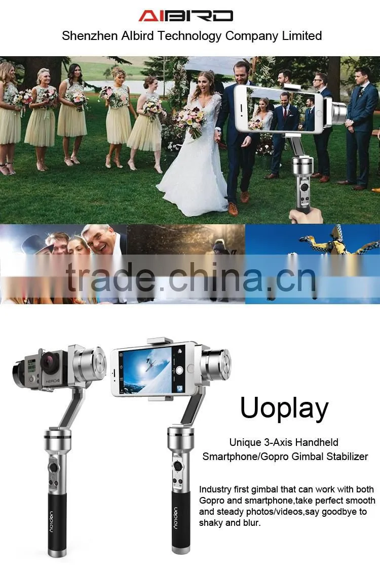 AIbird Go Pro Action Camera electrical stabilizer for Hero 3/4 and Smartphones