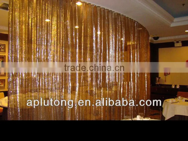 China wire mesh sequin knit fabric for curtain drapery